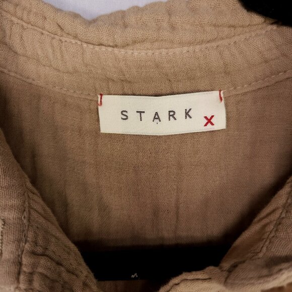 Star X Midi Shirt Dress Size Small Gauze Button Down Beachy Minimalist Boho USA - Picture 12 of 15